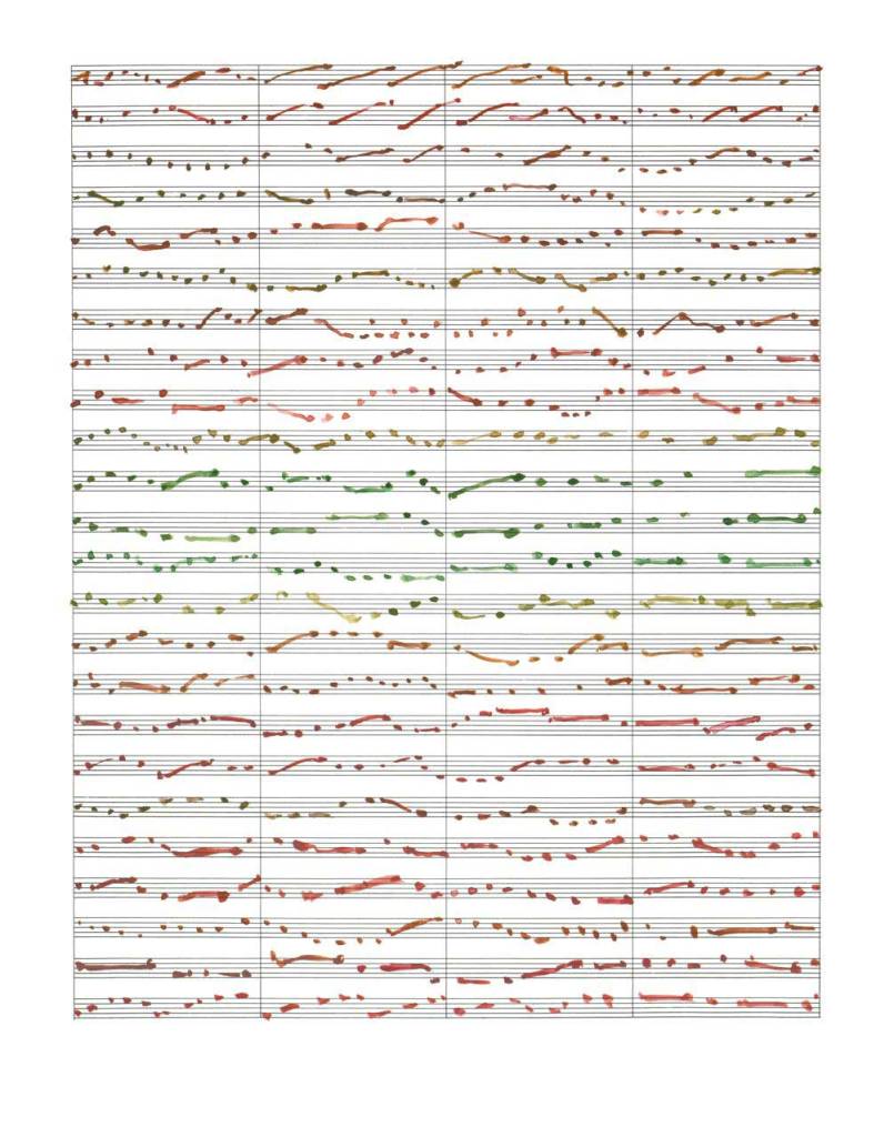 Pamela Markoya Watercolor on Manuscript Paper 14" x 11"