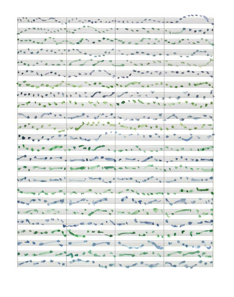 Pamela Markoya Watercolor on Manuscript Paper 14" x 11"