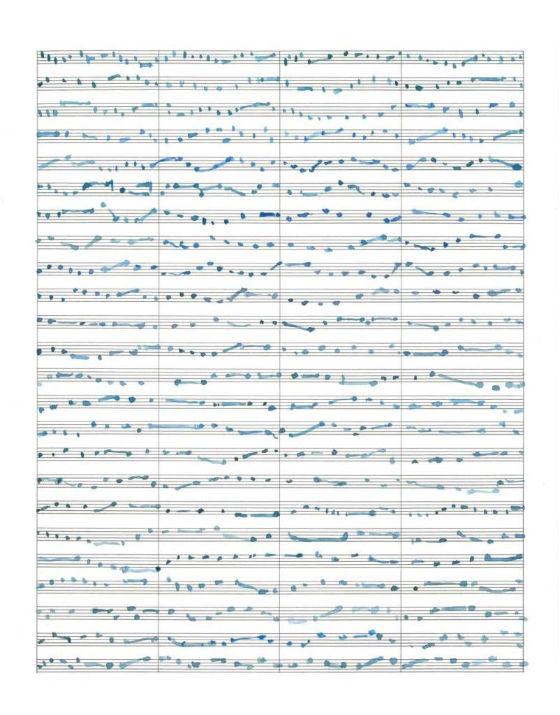 Pamela Markoya Watercolor on Manuscript Paper 14" x 11"