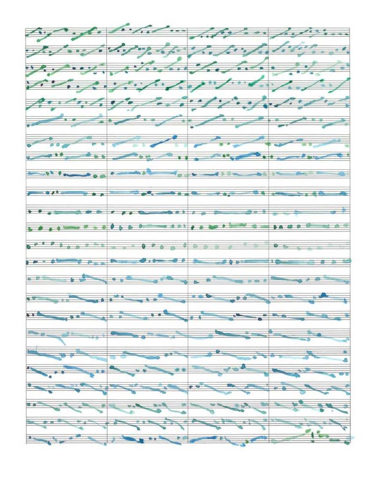 Pamela Markoya Watercolor on Manuscript Paper 14" x 11"