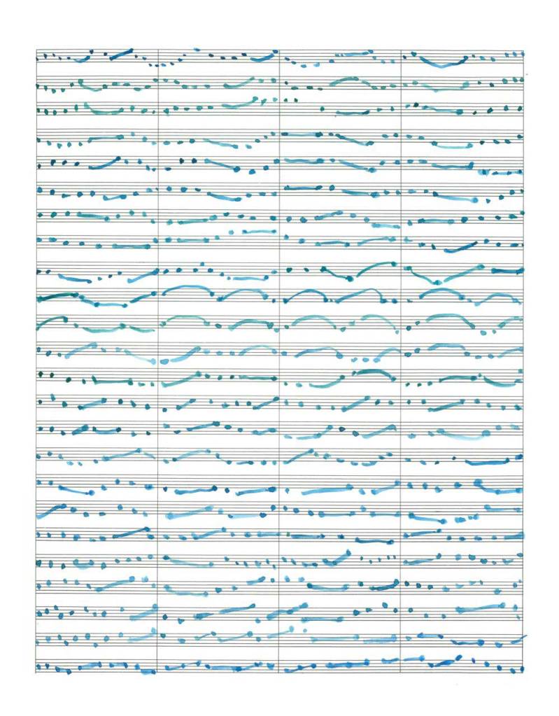 Pamela Markoya Watercolor on Manuscript Paper 14" x 11"