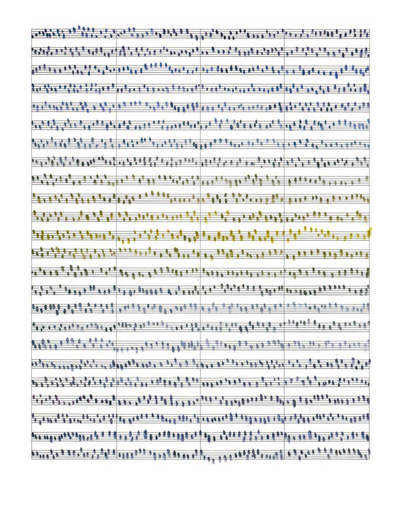 Pamela Markoya Watercolor on Manuscript Paper 14" x 11"