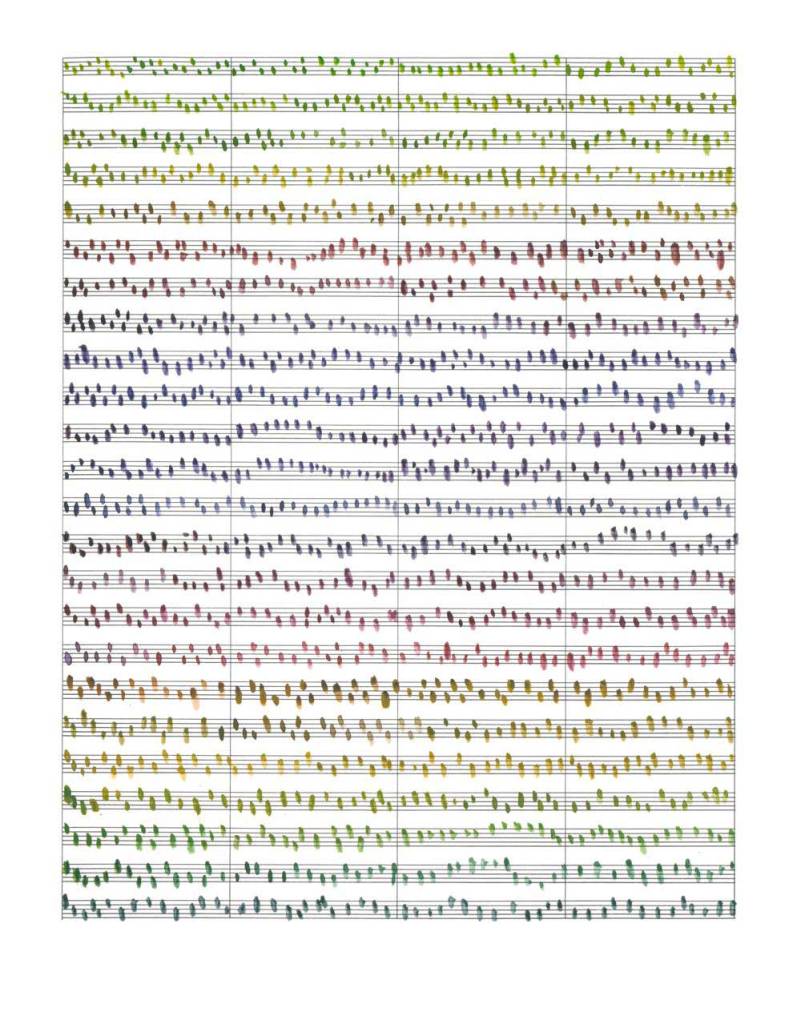 Pamela Markoya Watercolor on Manuscript Paper 14" x 11"