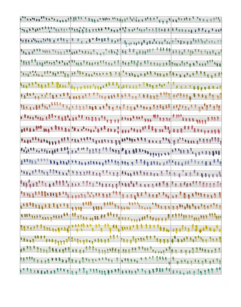 Pamela Markoya Watercolor on Manuscript Paper 14" x 11"