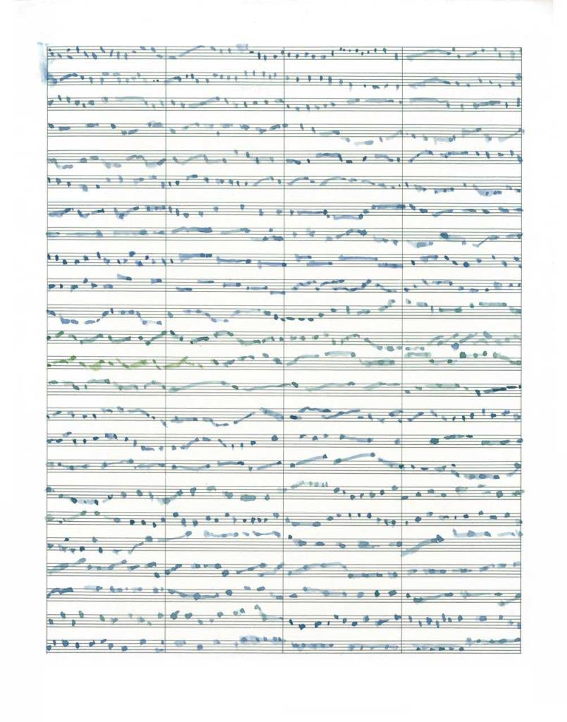 Pamela Markoya Watercolor on Manuscript Paper 14" x 11"